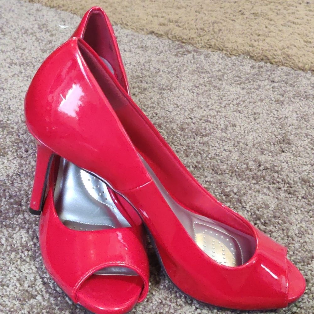 Red Peep Toe Heels